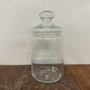 Vintage clear‎ glass Canister bathroom kitchen storage